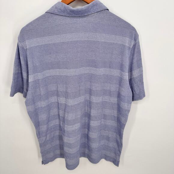 Robert Barakett Men's Blue Striped Cotton Polo // XL - Picture 7 of 7